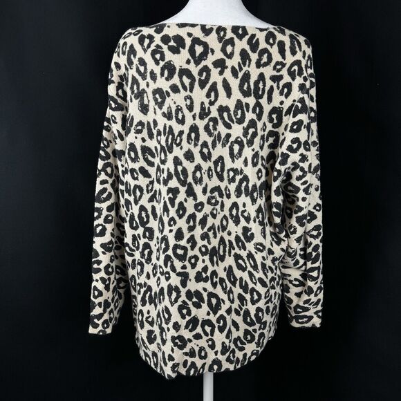 Requirements Leopard Print Top 2X Cotton Crewneck Casual - Picture 4 of 9